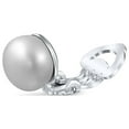 thumbnail image 3 of Bling Jewelry Womens Button Style Freshwater Pearl Clip-On Earrings Sterling Silver Non-Pierced Ears, 3 of 6