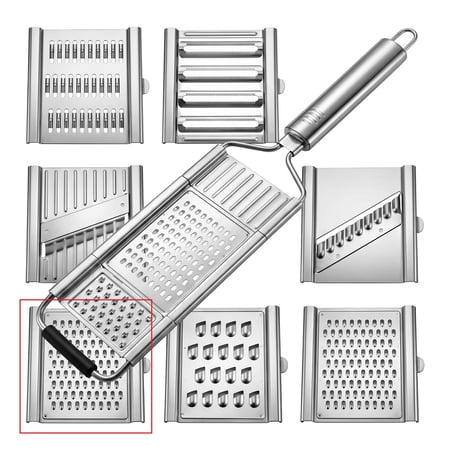 REGALWOVEN Mandoline Slicer for Kitchen Vegetable Chopper Multifunctional Cutter for Potato Onion Cucumber Stainless Steel Blades for Home 7 in 1 3.3x14in
