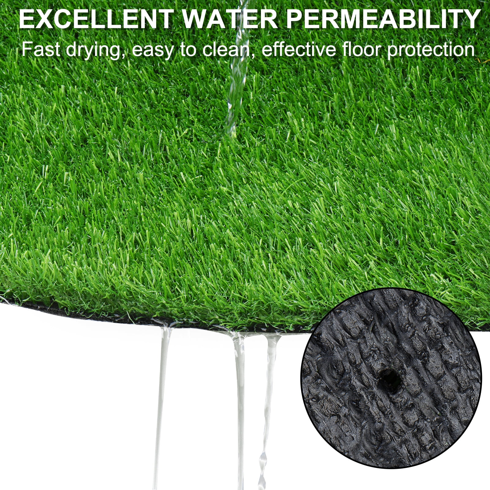 Outdoor Artificial Grass Runner Rug 6FT x 10FT, Thick Realistic Fake Grass Roll for Patio Balcony, Green