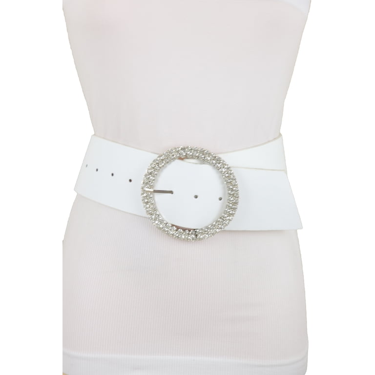 Women's Wide Black Faux Leather Belt With Gold Hook Buckle – Western Style, S/M