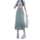 thumbnail image 5 of Falda vaquera dividida de cintura alta para mujer, refrescante y fresco, verano 2023, nueva falda a la cadera media y larga, tendencia Spice girl 2023, 5 of 5