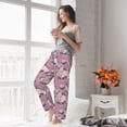 thumbnail image 4 of Uemuo Rose Flowers Pattern Women's Wide Leg Palazzo Lounge Pants with Pockets Light Weight Loose Comfy Casual Pajama Pants-Large, 4 of 9