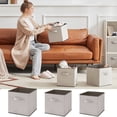 thumbnail image 1 of Vaidha Lidless Clothes And Toys Organizer Desktop Storage Box Closet Drawer Non-woven Storage Box Beige Style, 1 of 4