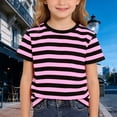 thumbnail image 5 of YUEHUA Toddler Boys Girls T Shirts Kids Colorful Striped Shirt Cotton Crew Neck Short Sleeve Tee Tops Blouse for 0-12 Years, 5 of 6