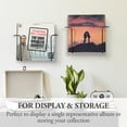 thumbnail image 3 of MyGift Modern Metal Wire Wall Mounted Vinyl Records Storage Racks, Hanging LP Record Holders, Floating Album Cover Display Shelves, Set of 2 (Black- 4 Pcs), 3 of 7