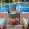 thumbnail image 2 of GIVIMO 108 Qt Outdoor Portable Rattan Cooler Cart Trolley, 2 of 10