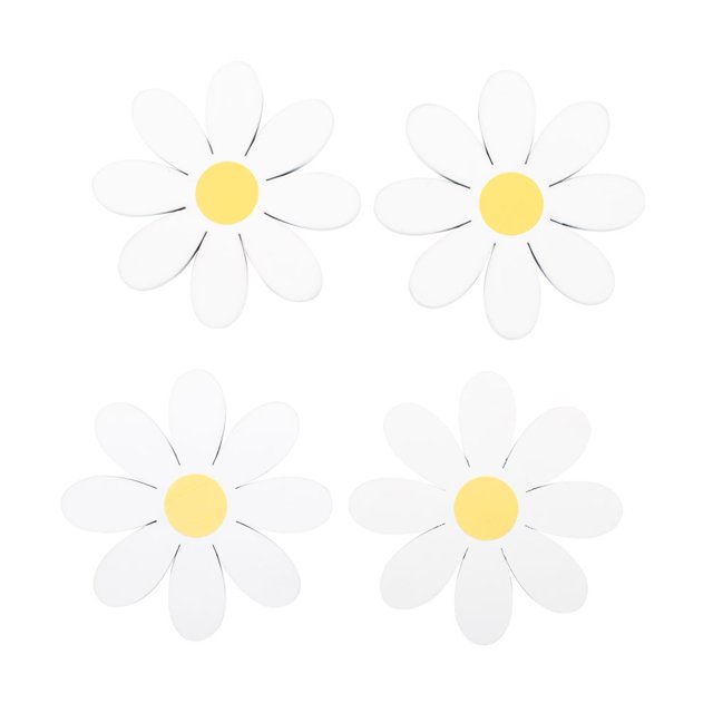 Something Different - Posavasos Diseño Margarita Spring Time - Pack de 4 (Blanco, Amarillo)