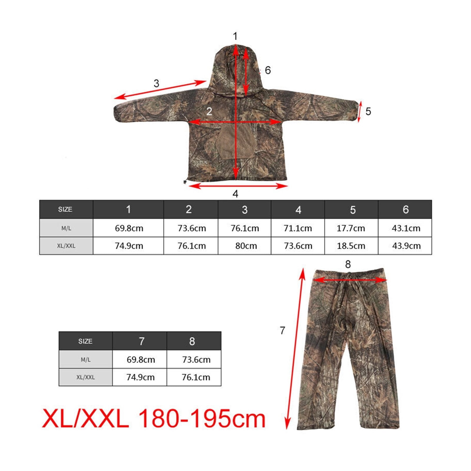Tree Camoufla Anti-mosquito Beekeeping Suit Camping Adventure Safari Mesh Hood Hunting Ghillie Suits Camo Fishing Clothes ,Easy to Wear