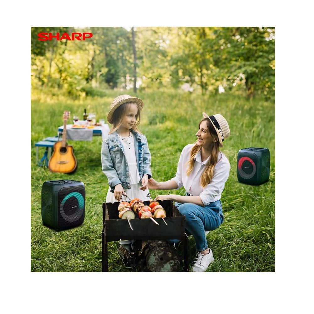 Sharp, 8", Bluetooth, Portable Party Speaker, 400W, Peak Power, 2-Pack, Black, PS-916