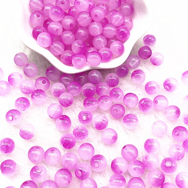 Cuentas acrílicas redondas de doble Color para fabricación de joyas, cuentas espaciadoras sueltas de 8mm, 50 piezas, para hacer pulseras y collares