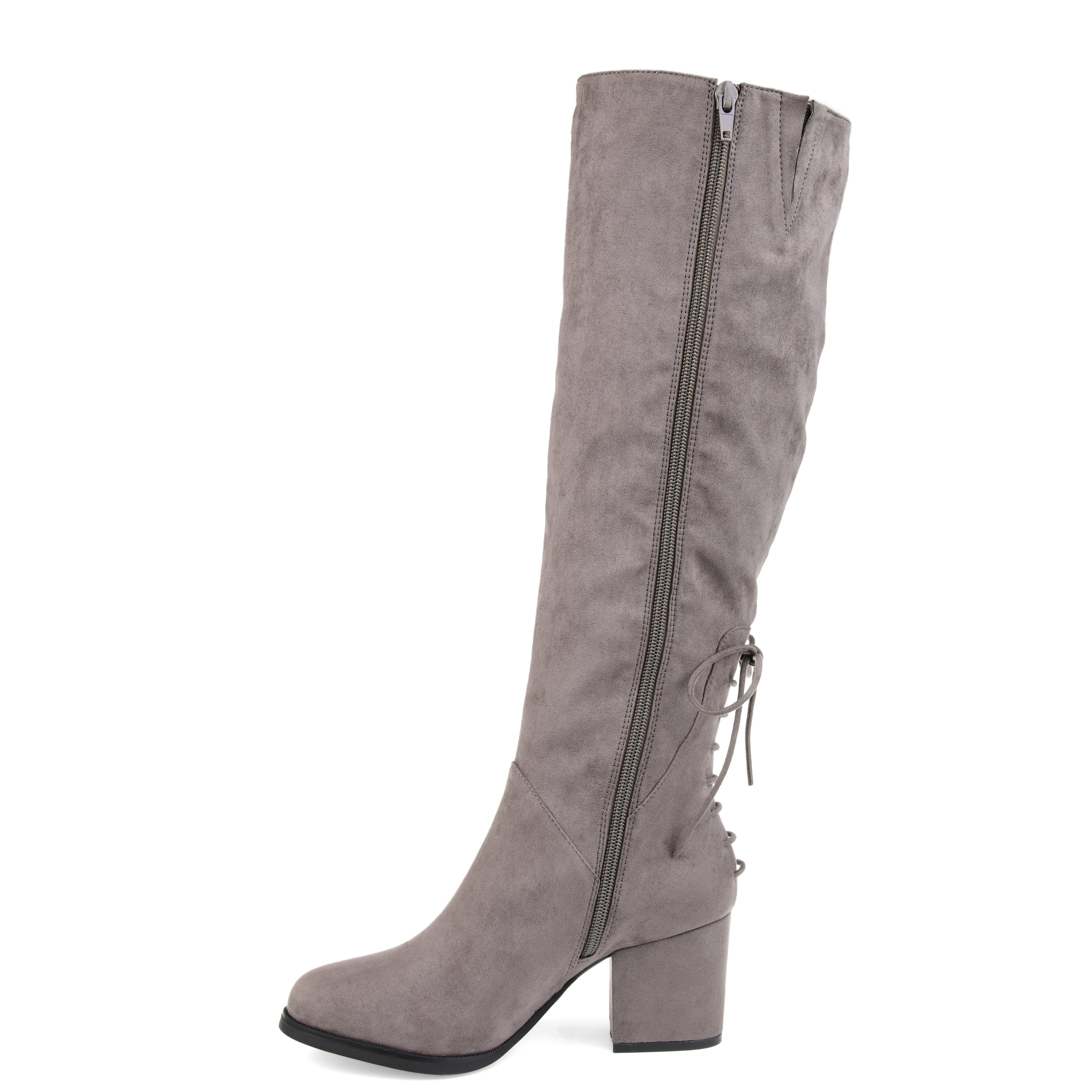 Journee Womens Leeda Extra Wide Calf Block Heel Knee High Boots