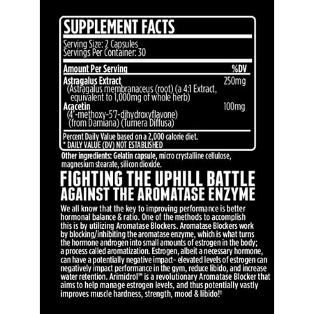 VMI Sports | Arimidrol Hardening Compound | Natural Estrogen Blocker for Men | Testosterone Booster and Aromatase Inhibitor | to Build Muscle and Burn Fat | Anti Estrogen (60 Capsules)