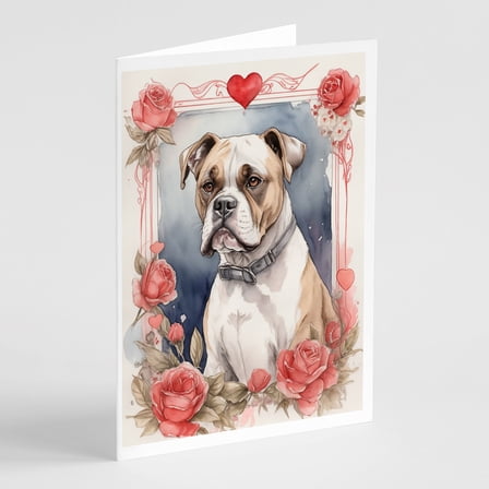 Boxer Valentine Roses Greeting Cards Pack of 8 7 in x 5 in