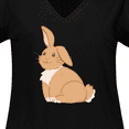 thumbnail image 4 of Inktastic Easter Cute Floppy Ear Brown Bunny Women's Plus Size V-Neck T-Shirt, 4 of 5