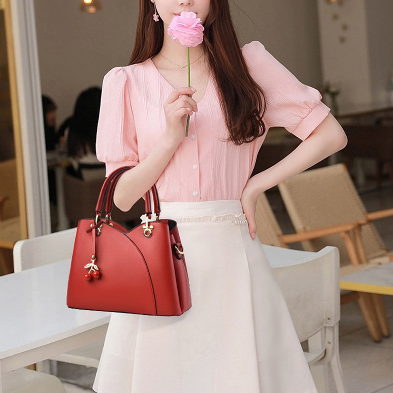 Cherry Purse and Handbags for Women 2025 Fashion Ladies Crossbody Bags Shoulder Satchel Top Handle Tote