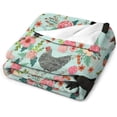 thumbnail image 3 of Farm Animal Sanctuary Pig Chicken Cows Horses Sheep Floral Flannel Fleece Throw Blanket Cozy Decorations Air Conditioning Blankets for Couch Sofa Living Room Travel Thanksgiving Gift 30"x40", 3 of 6