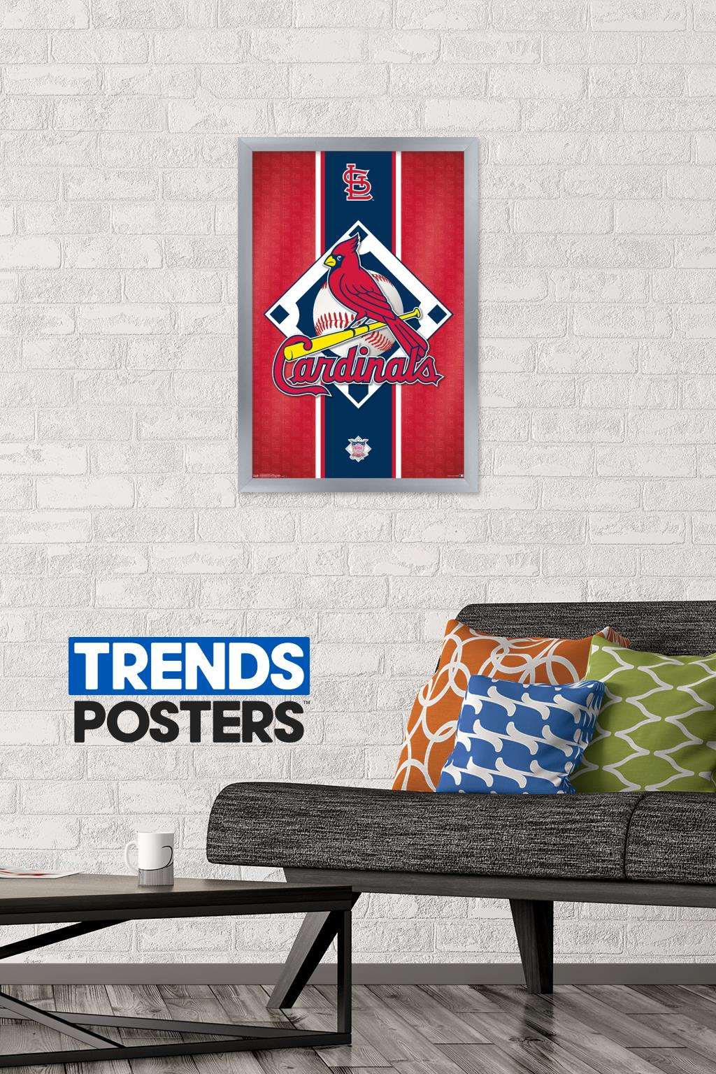 MLB St. Louis Cardinals - Logo 15 Wall Poster, 14.725" x 22.375", Framed