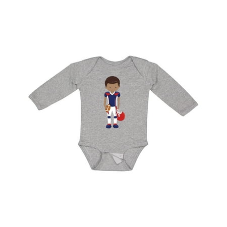 

Inktastic African American Boy American Football Rugby Boys Long Sleeve Baby Bodysuit