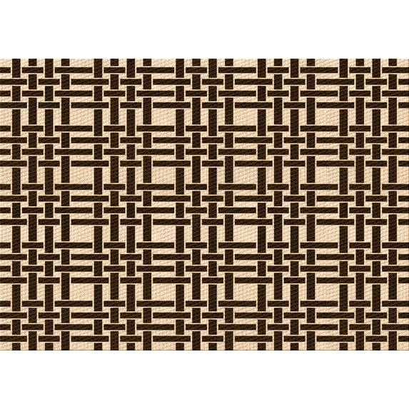 Ahgly Company Indoor Rectangle Patterned Black Bean Brown Area Rugs, 2' x 5'