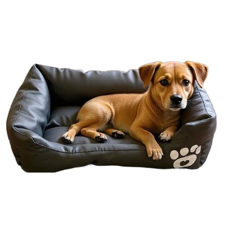 OADUKQ Oxford Fabric Pet Bed, Scratch-Resistant Dog Bed with Raised, Small Dogs and Cats Up to 8.82 Lb, Black, 16.93 X 12.6 in