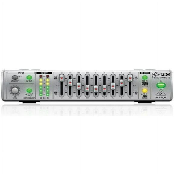 Behringer High-Quality Illuminated Faders 9-Band Graphic Equalizer FBQ800