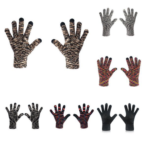 PMVFHDE Gloves & Mittens Women Winter Warm Touchscreen Knitted for Cold Weather Use D - One Size