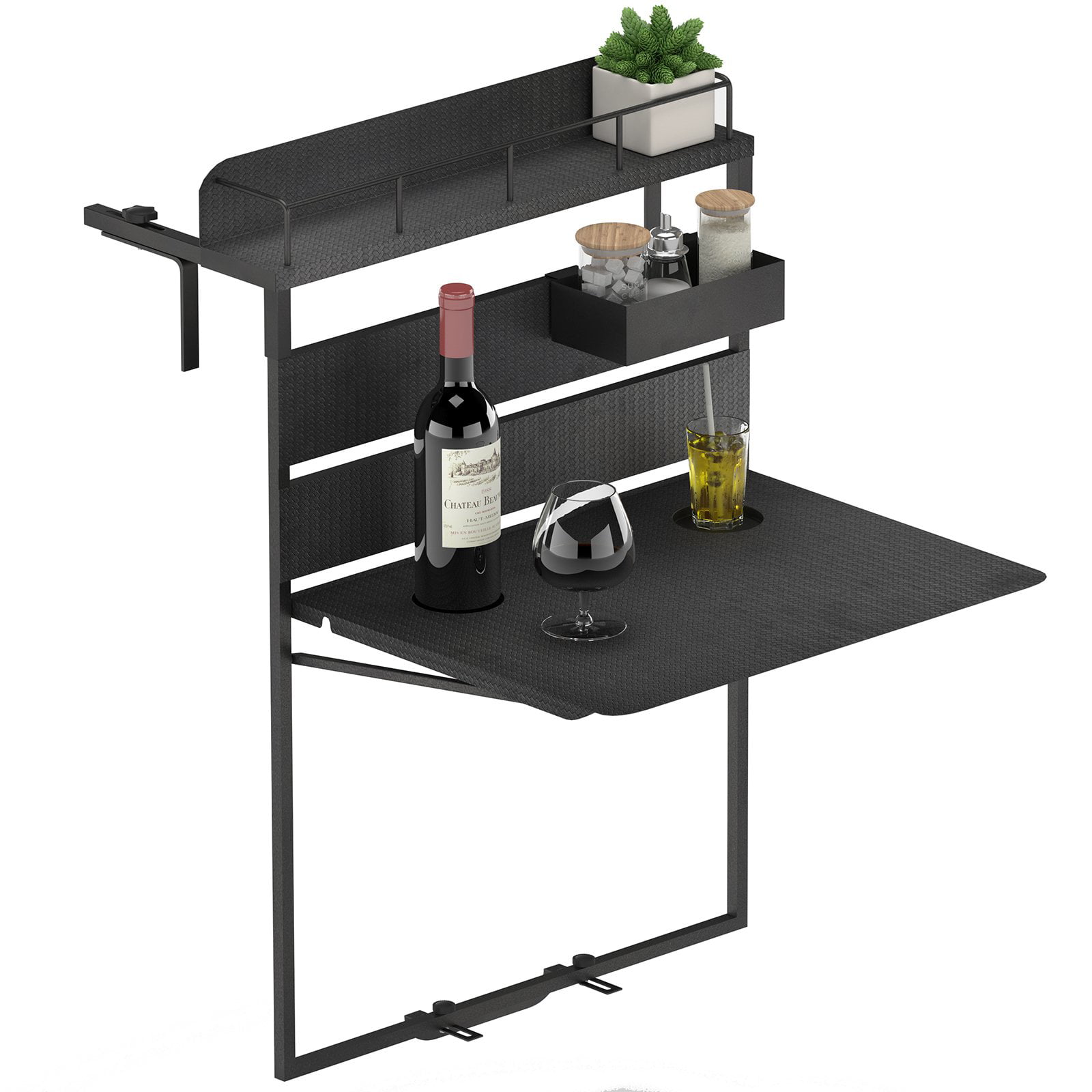 Portable Outdoor High Top Pop Up Bar Table Shelf Party Trade Show Catering Case 