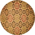 thumbnail image 1 of Ahgly Company Indoor Square Patterned Mahogany Brown Area Rugs, 3' Square, 1 of 6
