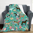thumbnail image 4 of Horse Blanket Gifts for Girls Women Cute Horses Flowers Flannel Fleece Throw Blanket Soft Warm Fuzzy Pink Blanket for Horse Lovers Decor Bed Couch Living Room for Kids 50"x40", 4 of 4