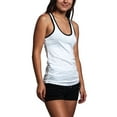 thumbnail image 4 of G-Style USA Women's Lightweight Scoop Neck Contrast Piping Tank Top (2-Pack) LTT13194 - White/Black - Medium, 4 of 4