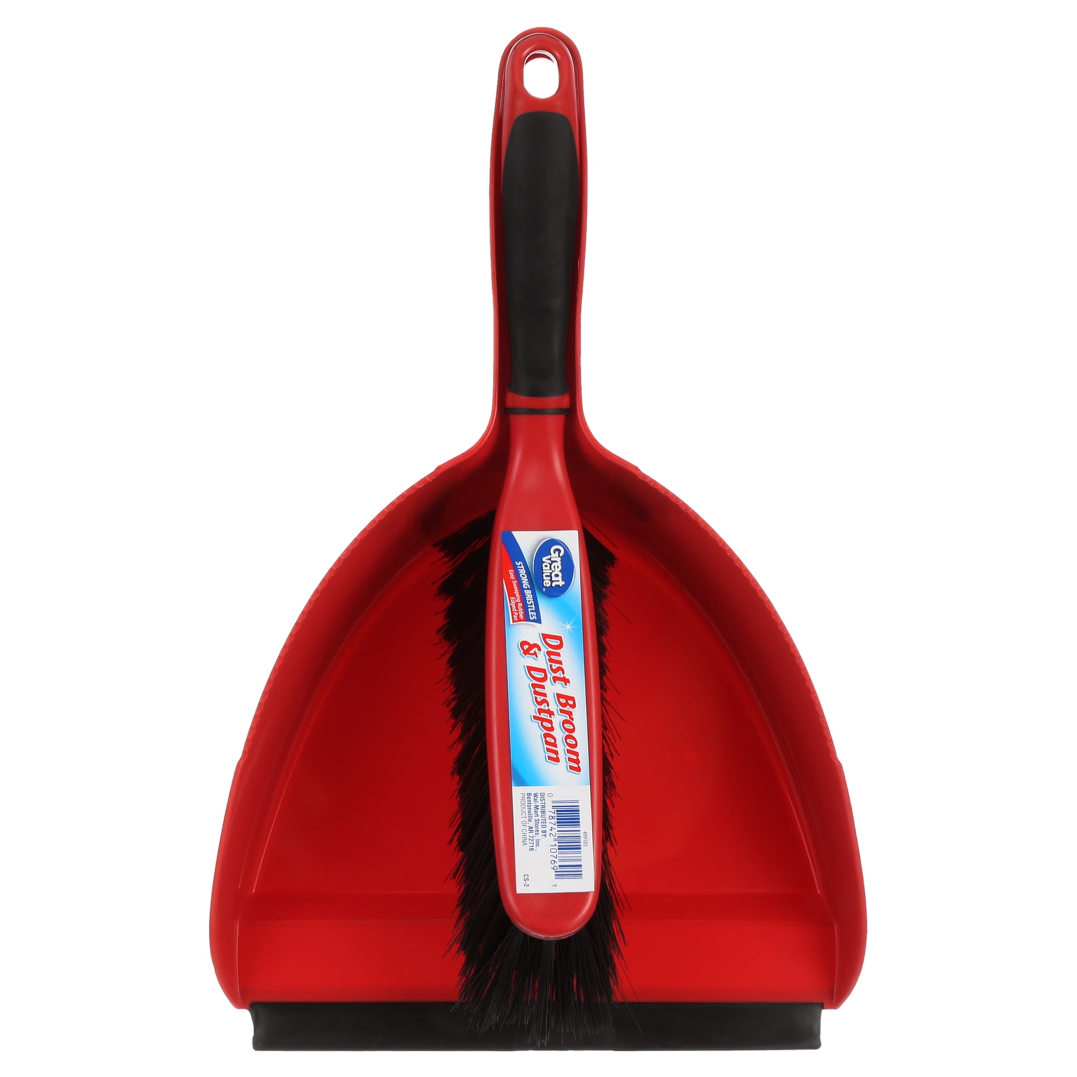 Vileda Dustpan and Brush Set Red Durable Plastic Dust Pan Floor Easy Cleaning 