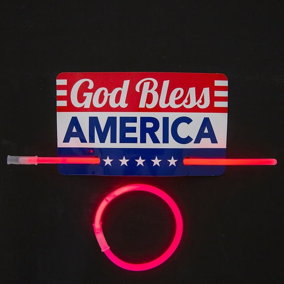 12 Pc. 8" Religious Patriotic Glow Stick Bracelets with Card for 12