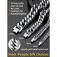thumbnail image 5 of ChainsHouse Silver Cuban Link Bracelet for Men Chunky 12mm Width Stainless Steel Chain Bracelets Jewelry Gift for Birthday Christmas Stuffers,8.3 in, 5 of 8