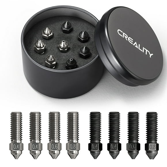 CREALITY New Copper Alloy and Hardened Steel Nozzle K1 Nozzle Kit Supporting High-speed Printing Speed of 600mm/s for K1 / K1 Max / CR-M4 3D Printer Parts Suitable for most of Filaments PLA / ABS /