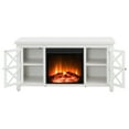 thumbnail image 6 of Evelyn&Zoe Colton Rectangular TV Stand with Log Fireplace for TV's up to 55", White, 6 of 9