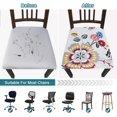 thumbnail image 4 of Seat Covers for Dining Room Chairs Stretch Printed Chair Seat Covers Set of 4, Removable Washable Upholstered Chair Seat Protector Cushion Slipcovers for Kitchen, Office(Blooming Flower), 4 of 6