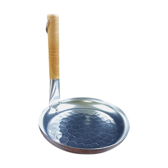 Sartén pequeña coreana, sartén de aluminio, parrilla multiusos, novedad, cómoda sartén con mango de madera para huevos, para Picnic en casa