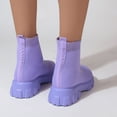 thumbnail image 5 of Women's Mid Calf Boots On Low Heel Sole Design for Everyday Casual Wear Travel Outfits and Outdoor Activities Comfortable Footwear,Color:Purple,Size:5.5, 5 of 9