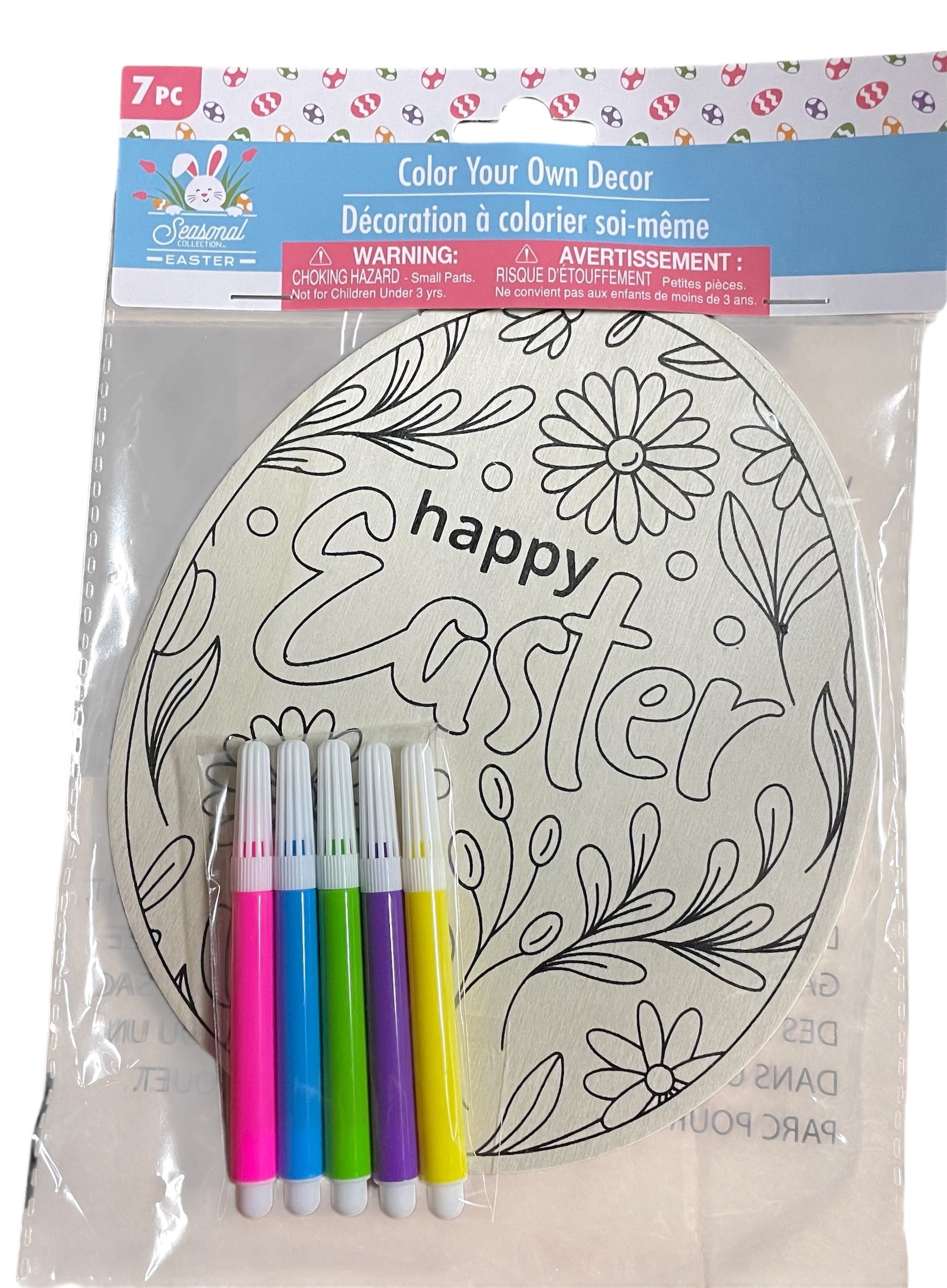 Easter Gift Basket with Barbie Malibu, Plastic Fillable Easter Eggs, Candy,  Coloring Book,  Wooden  DYI Craft Kit with Markers and a Barbie Body Scrub in Pink Reusable Bunny Bucket. Birthday