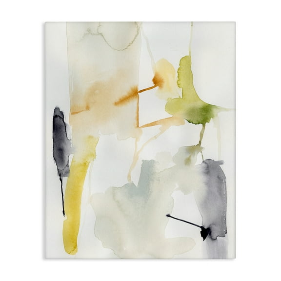 Stupell Industries Soft Watercolor Splashes Abstract Painting Wrapped Canvas Art Print Wall Art, 16 x 20