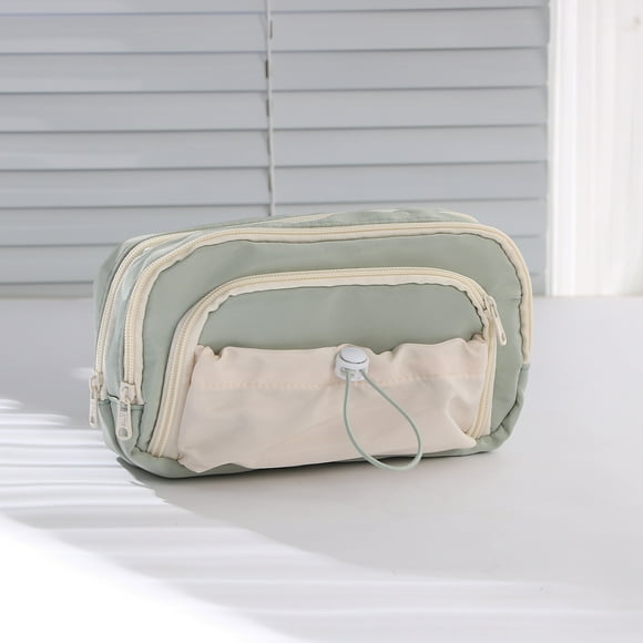 Iumwxz pencil case Large Capacity New Junior High School Girl Pencil Stationery Bag school supplies Mint Green cloth Holiday Saving