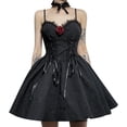 thumbnail image 2 of FEOYA Women's A Line Skater Vintage Gothic Lace Spaghetti Strap Dress, 2 of 8