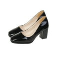 thumbnail image 3 of Fangasis Ladies Lightweight Chunky Block Heel Pumps Formal Anti-Slip Heeled Shoe Comfort Slip On High Heels Black 5, 3 of 8