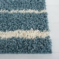 thumbnail image 4 of SAFAVIEH Venus Sophie Striped Shag Area Rug, Ivory/Turquoise, 6'7" x 6'7" Square, 4 of 9
