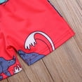 thumbnail image 5 of Styles I Love Little Boys Graphic Print Swim Shorts Bathing Suit Beach Pool Boy Swim Trunks (Red - Dinosaur, 100/2-3 Years), 5 of 8