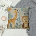 thumbnail image 2 of COMIO Throw Pillow Covers For Couch Animal Bed Or Sofa Pillows Case Funny Elephant Lion Giraffe Monkey Tree Colorful Funny Decorative Square Cushion Cover, 2 of 5