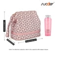 thumbnail image 6 of SUOSDEY Double Layer Makeup Bag Checkered Cosmetic Travel Bag for Women Men Organizers with Handle, 6 of 8