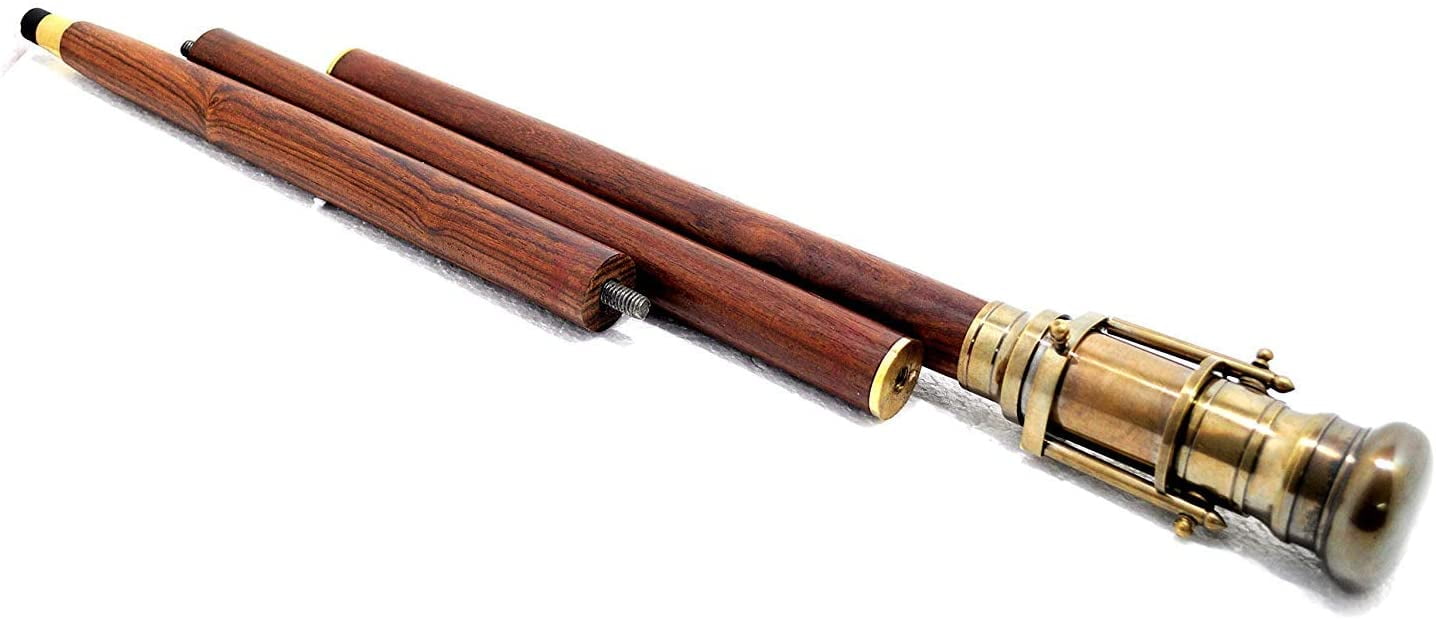 Nautical Design Hollywood Walking Stick Collectors Telescope Wooden Walk Cane Gift with device THORINSTRUMENTS 
