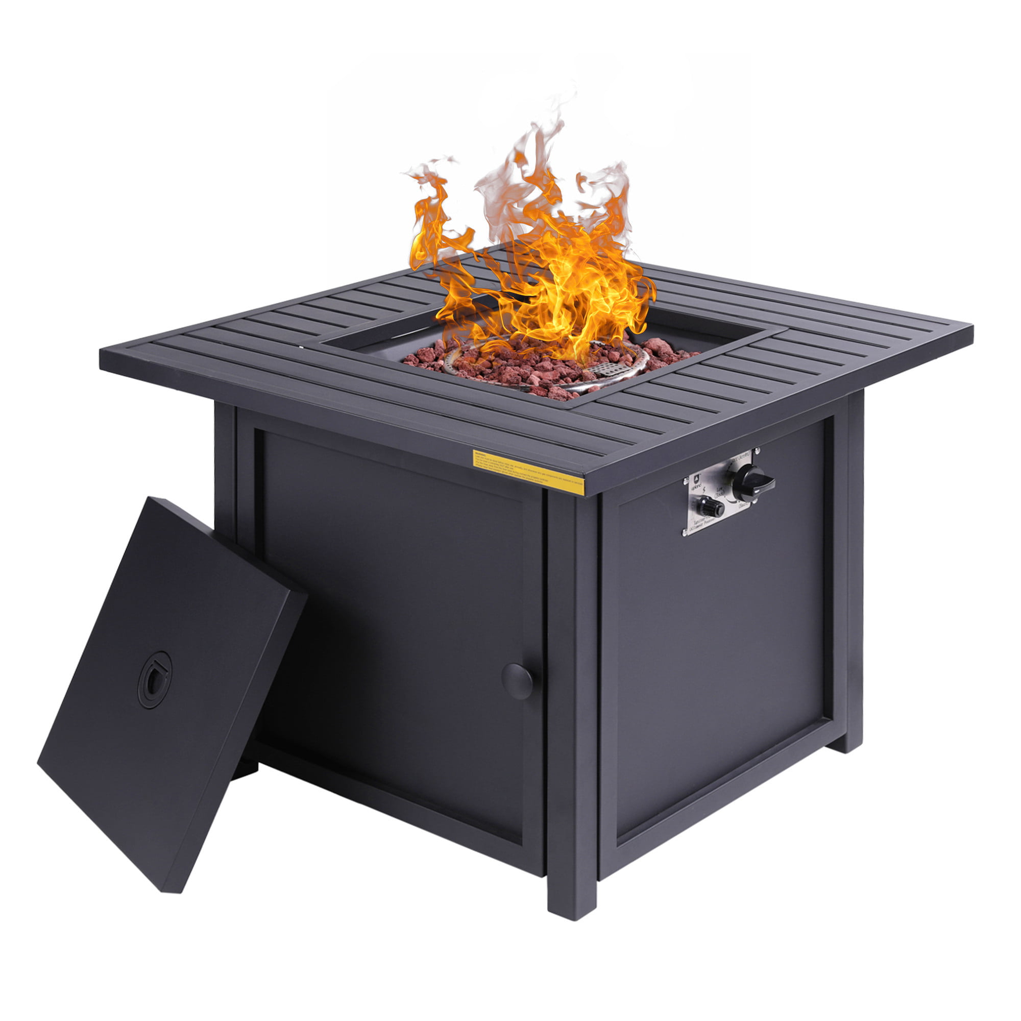 50,000 BTU Square 28inch Outdoor Gas Fire Pit TableGas Firepits with ...