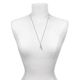thumbnail image 3 of Delight Jewelry Two-tone Champagne Bottle Silvertone Guardian Angel Bar Charm Necklace, 23", 3 of 4